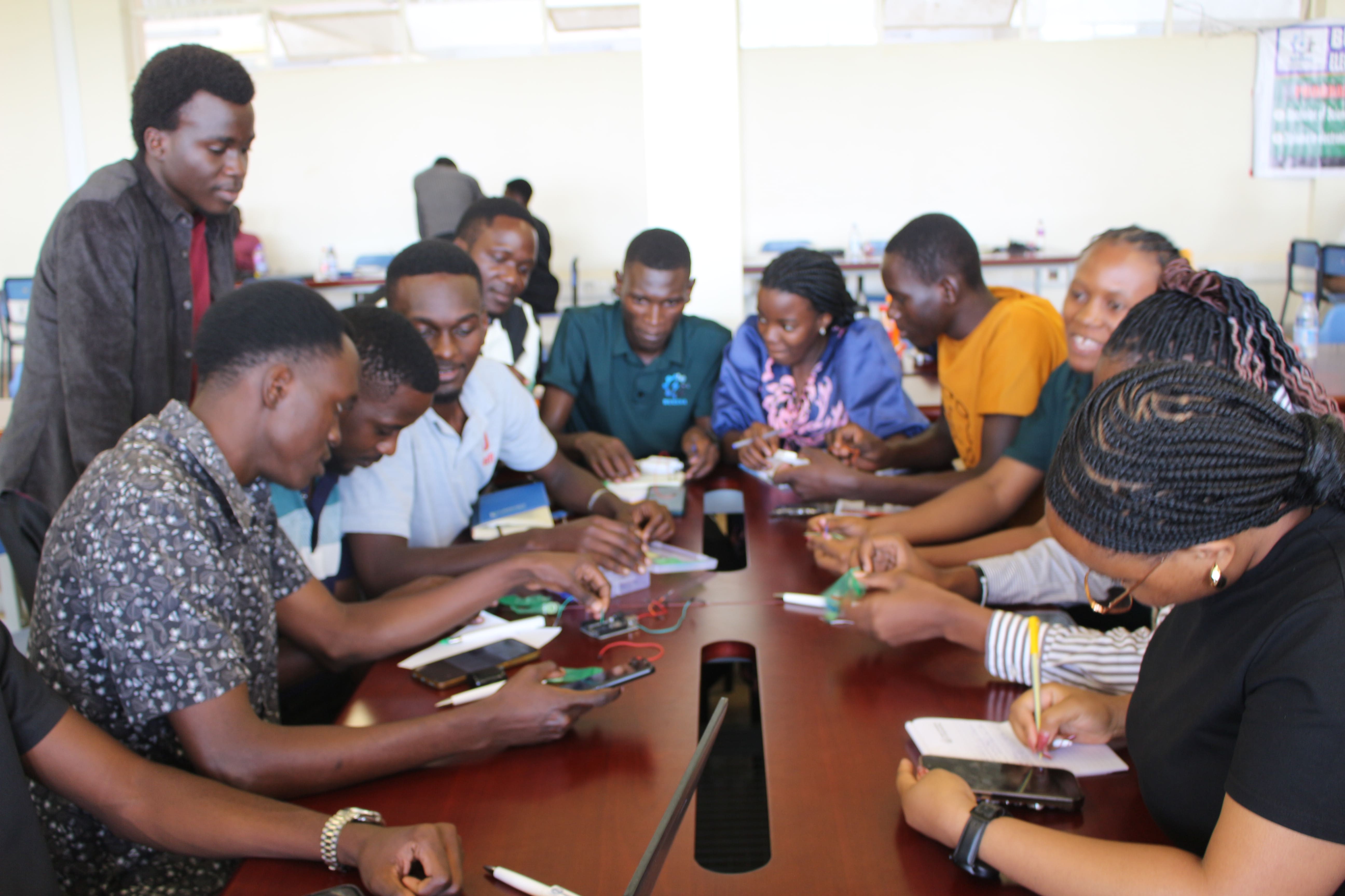 students in team buildind sessions