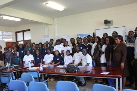 Busitema unversity students and the team from IEEE in the E learning center